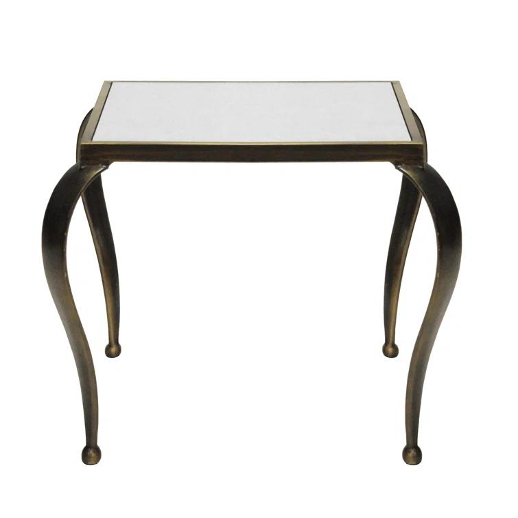 Worlds Away Moseley Mirrored Glass Top End Table