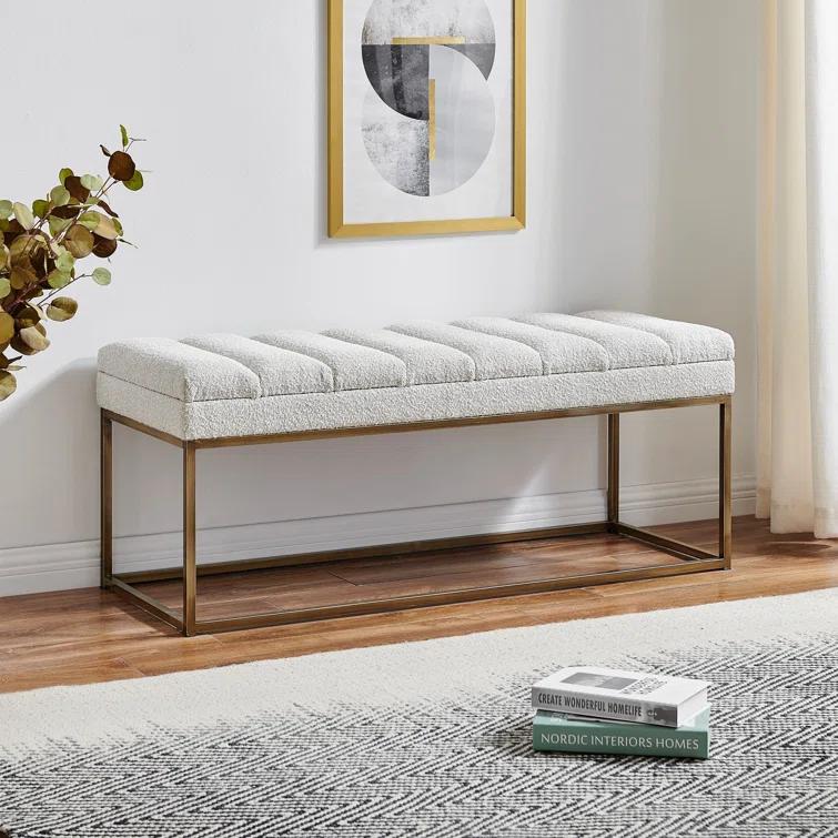 Everly Quinn Georgenia Polyester Upholstered Bench