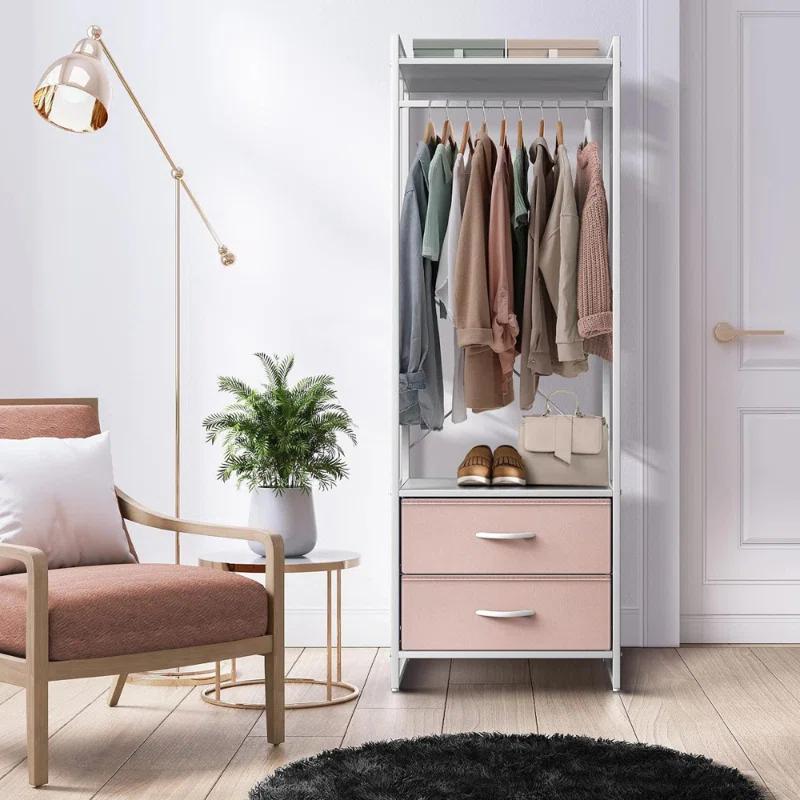 Sorbus Sorbus 2 Drawer Clothing Rack with Wood Top and Steel Frame