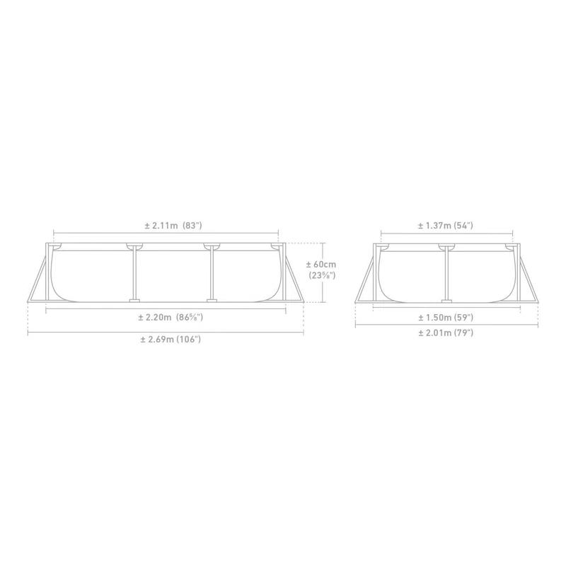 Intex Plastic Rectangle Frame Set Pool 23.62'' H x 59'' W x 86.62'' L