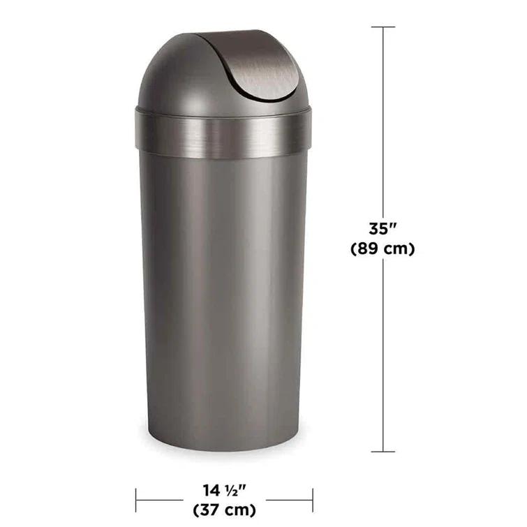 Umbra Venti Plastic Swing Top Kitchen Trash Can - 16 Gallons