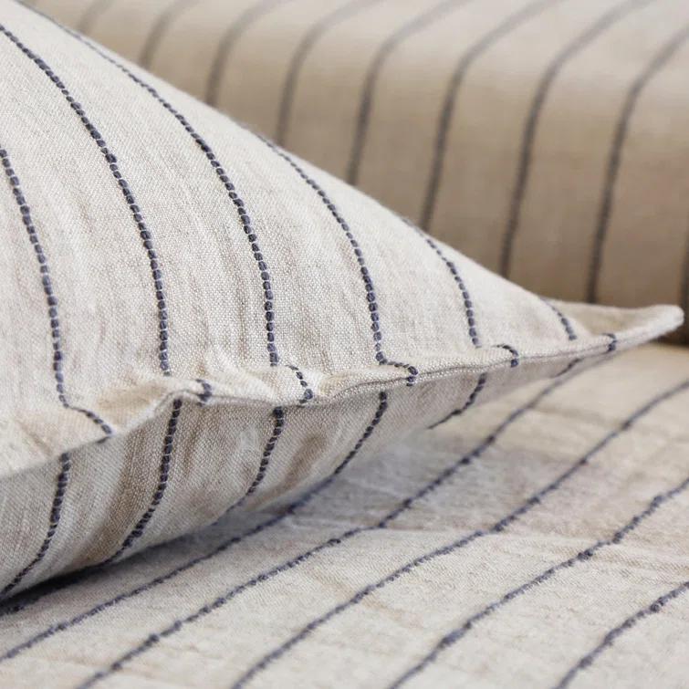 Blake Linen Sham by Pom Pom at Home - Flax and Midnight / Standard