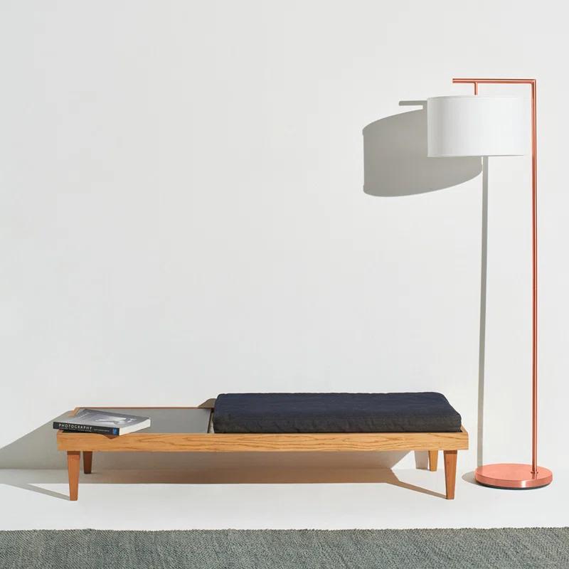 Montage Modern 60 in. Mid-Century Modern LED Floor Lamp with Fabric Drum Shade