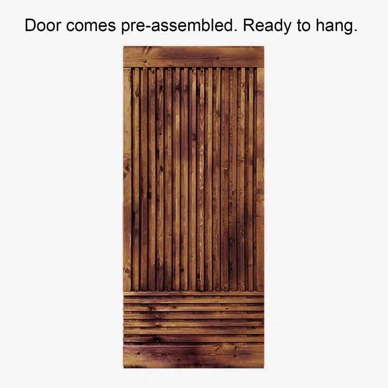 Calhome 84'' Solid Wood Paneled Painted without Installation Hardware Kit Barn Door