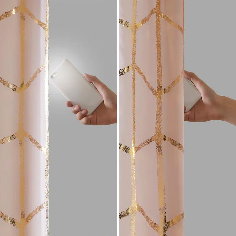 Intelligent Design Raina Geometric Total Blackout Grommet Single Curtain Panel