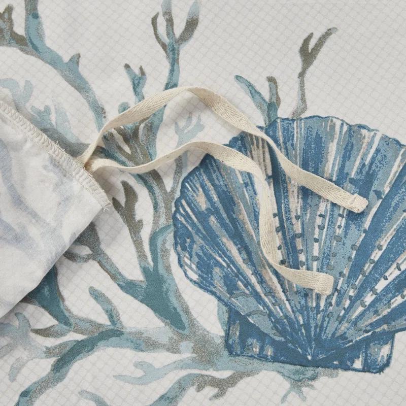 Madison Park Pebble Beach 6 Piece Cotton Sateen Coastal Duvet Cover Set