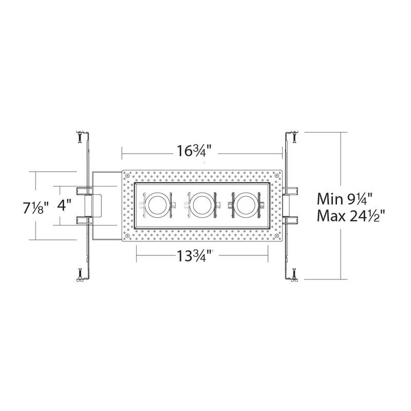 WAC Lighting MT-4310L-940-WTWT Silo 13.75'' Dimmable Air-Tight Multi-Spotlight Recessed Lighting Kit
