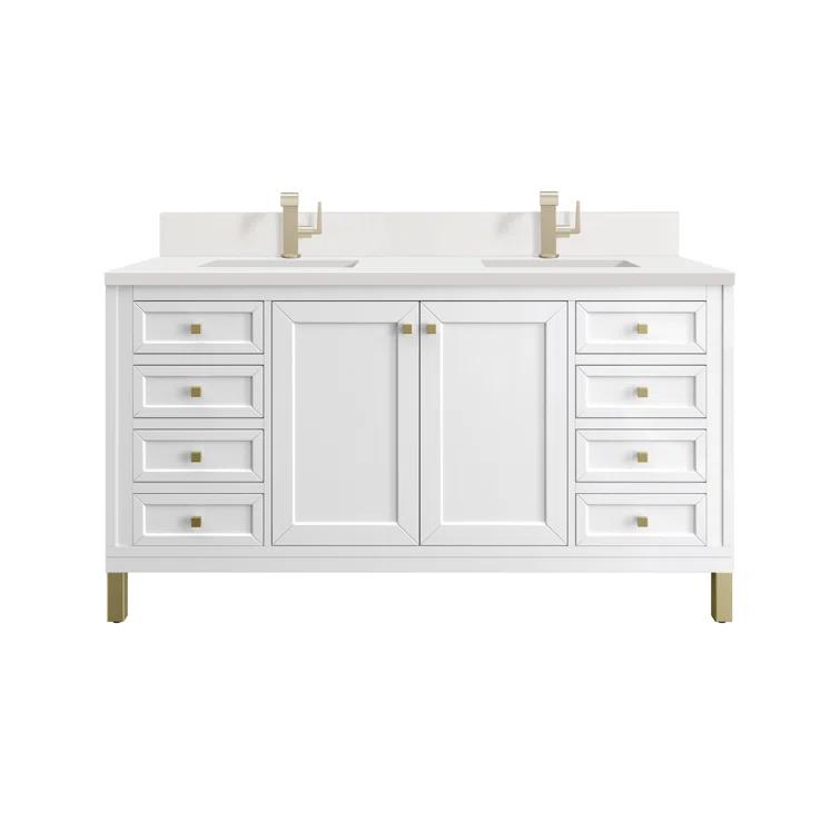 James Martin Vanities Chicago 60'' Double Bathroom Vanity with Top