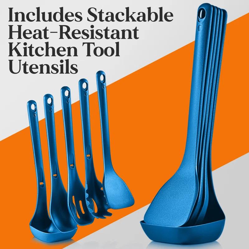 NutriChef 17 - Piece Non-Stick Aluminum Cookware Set