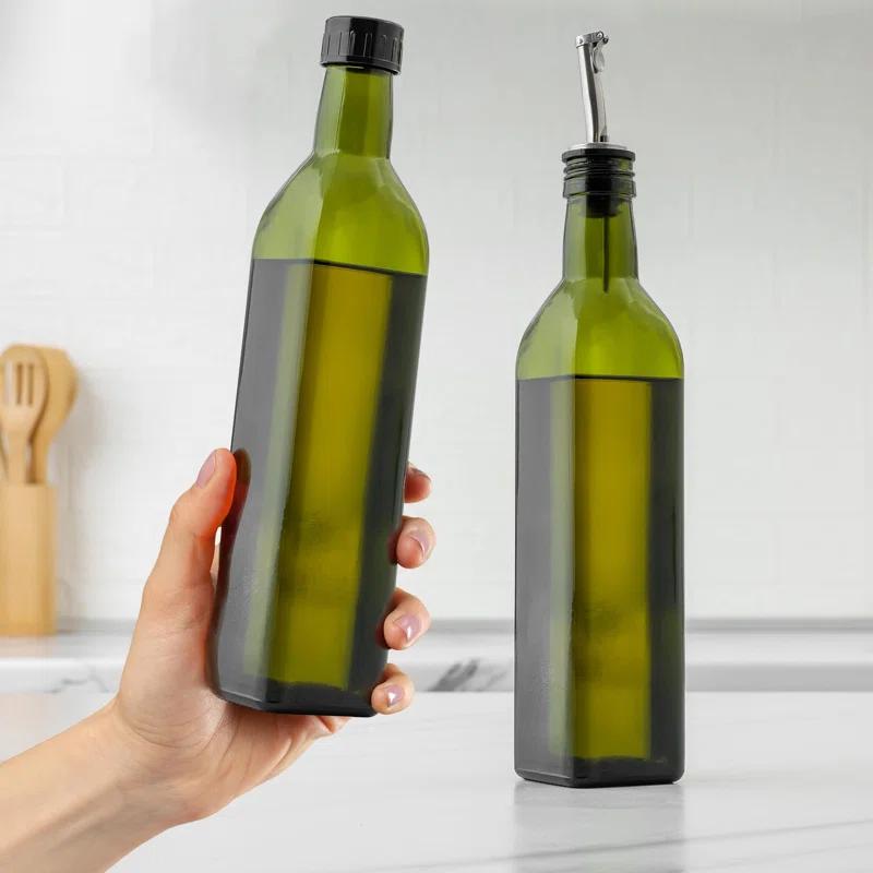 Zulay Kitchen Zulay Kitchen Olive Oil Bottle Dispenser with Pour Spout Funnel and Cork 8 pc Set 17 oz