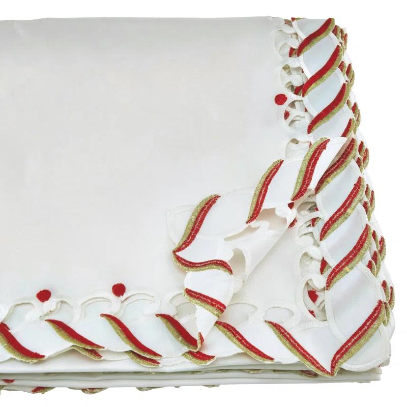 Saro Bonbon Striped Christmas Tablecloth
