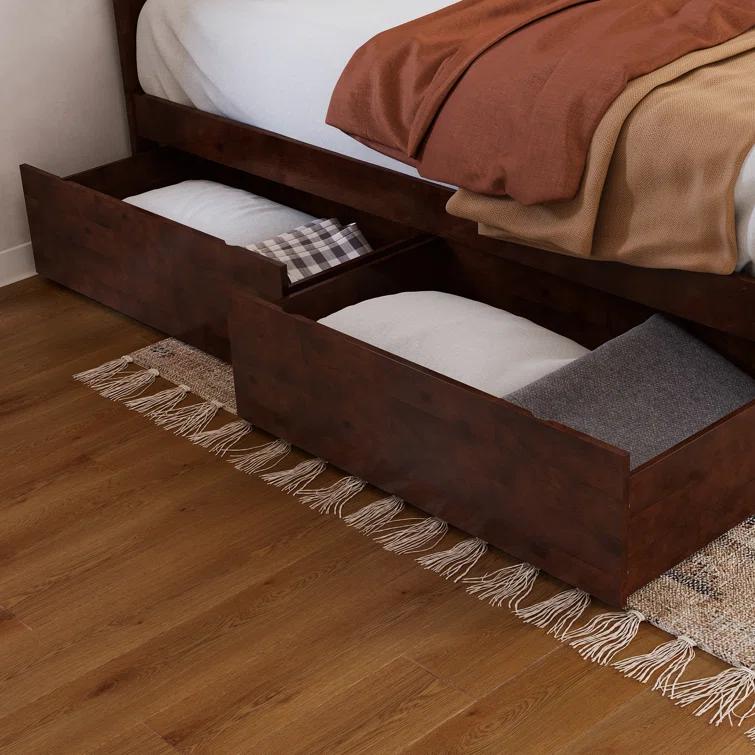 AFI Furnishings Madison Solid Wood Platform Bed with Matching Footboard & Storage Drawers