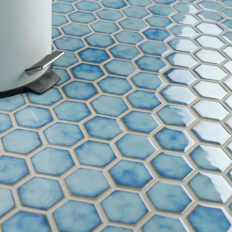 Merola Tile Hudson Due 2" Hex 10-7/8 " x 12-5/8 " Porcelain Mosaic Floor and Wall Tile