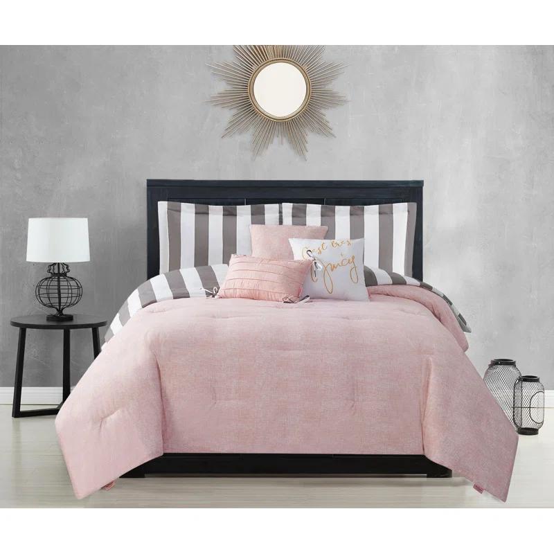 Juicy Couture Cabana Stripe Reversible Comforter Setswith Decorative Pillows