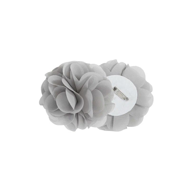 Madison Park Rosette Floral Embellished Cuff Tab Top Solid Curtain Panel