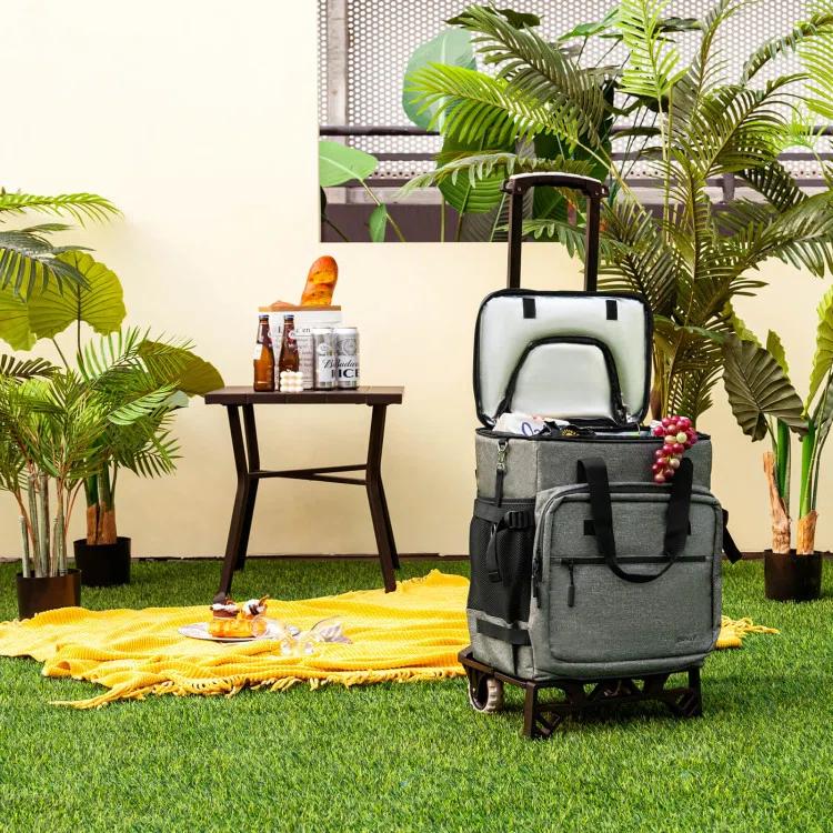 CasaCore 50-Can Large Leakproof Rolling Cooler with Detachable Bottom Plate