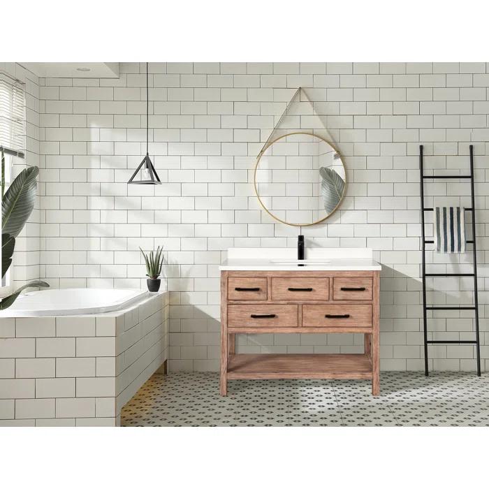 Ari Kitchen & Bath Betty 42'' Single Bathroom Vanity with Quartz Top