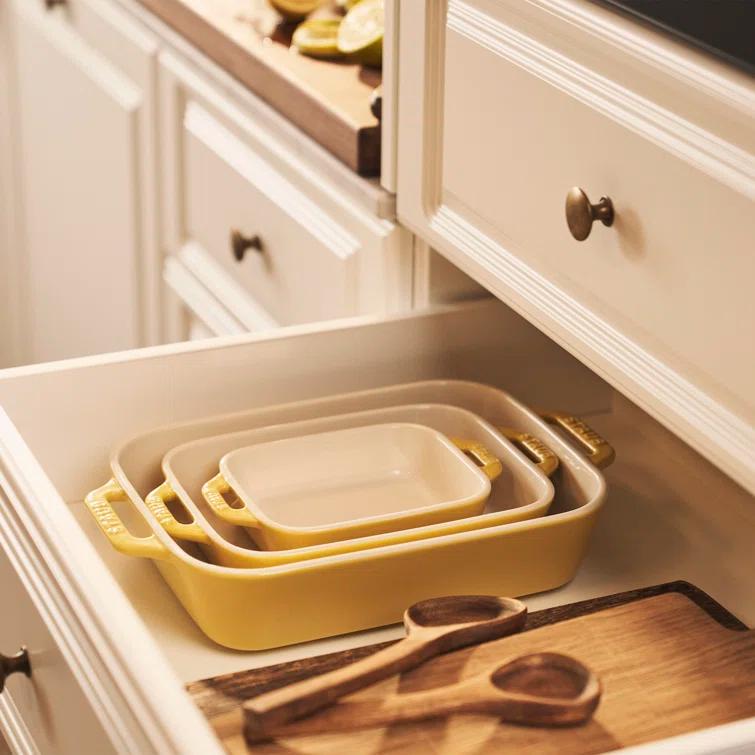 Staub ® Citron Rectangular Bakers, Set of 3
