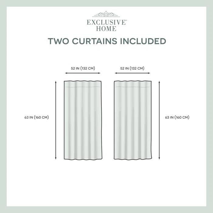 Amalgamated Textiles Exclusive Home Catarina Layered Solid Room Darkening and Sheer Hidden Tab/Rod Pocket Top Curtain Panel Pair (Set of 2)