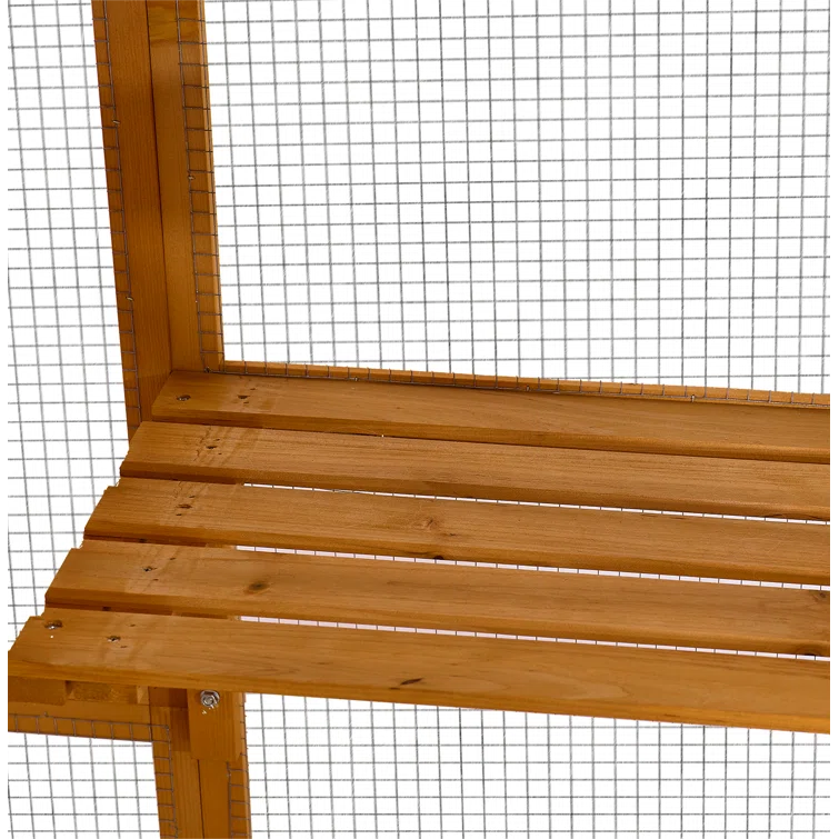 Gracie Oaks Outdoor Cat Enclosure with Roof 72" Height Cat Wooden House Large Cat Catio