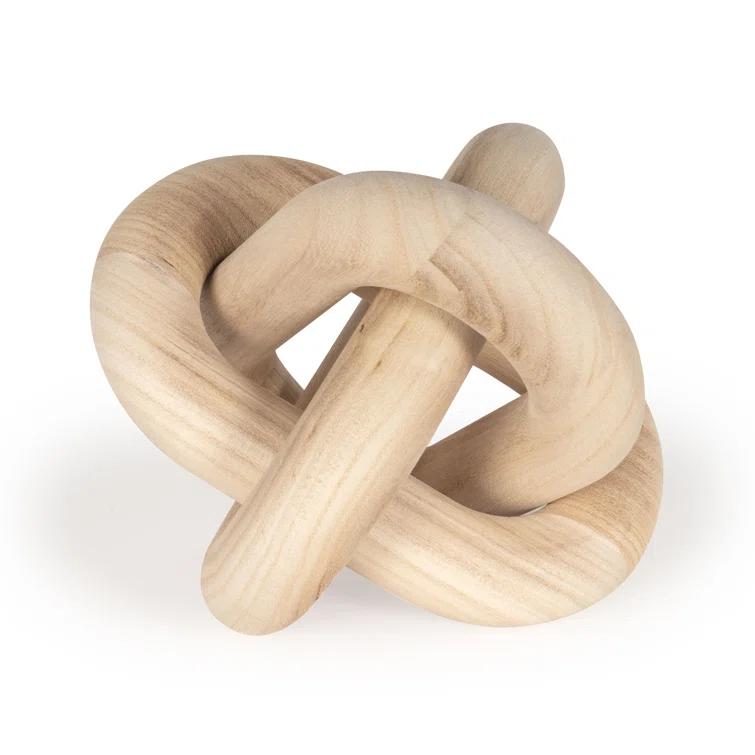 Natural Brown Small Paulownia Wood Knot Sculpture