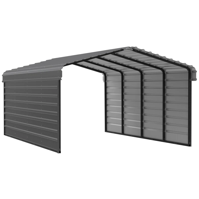 Arrow Arrow Steel Carport with 2 Side Wall Kits, 12x20x07