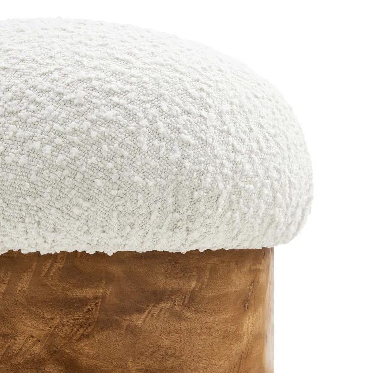 Modway Modway Breeze Boucle Upholstered Ottoman In Ivory Burl