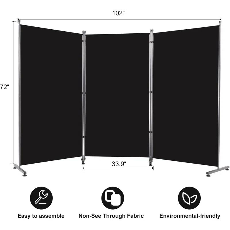 Ebern Designs Room Divider 6FT Folding Privacy Screens, 3 Panel Partition Room Dividers W/Freestanding Design, Portable Wall Divider For Room Separtation, Fabric Room Divider Panel Sceen For Home Office Bedroom