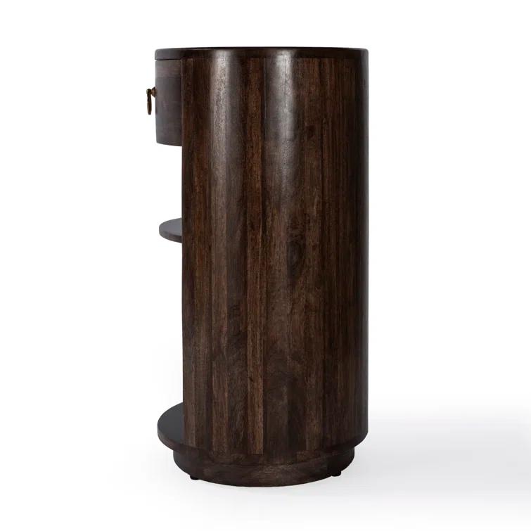 Butler Specialty Transitional Carnolitta Mango Wood End Table In Dark Brown