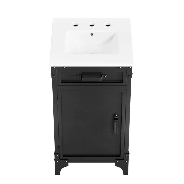 Modway Modway Steamforge 17'' Free Standing Single Bathroom Vanity with Ceramic Top