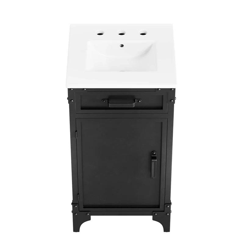 Modway Modway Steamforge 17'' Free Standing Single Bathroom Vanity with Ceramic Top