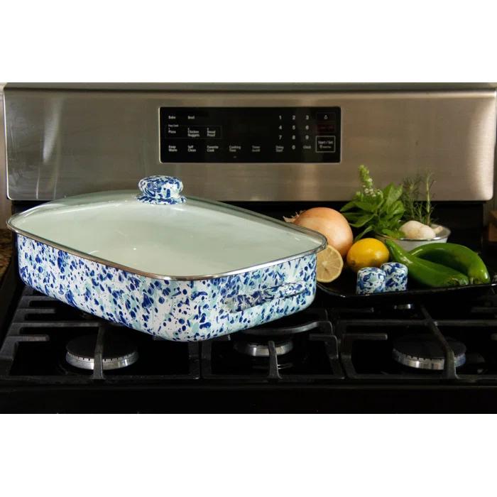 Golden Rabbit Grey Swirl Roasting Pan