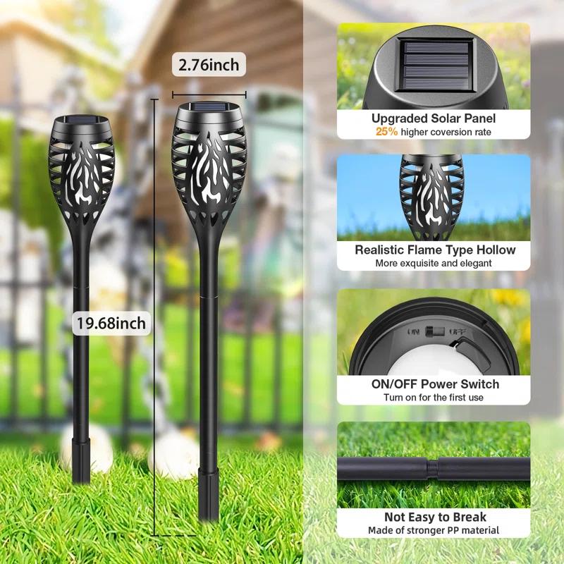 KOOPER Halloween Solar Outdoor Lights with Flickering Flame Light Pack (Set of 10)