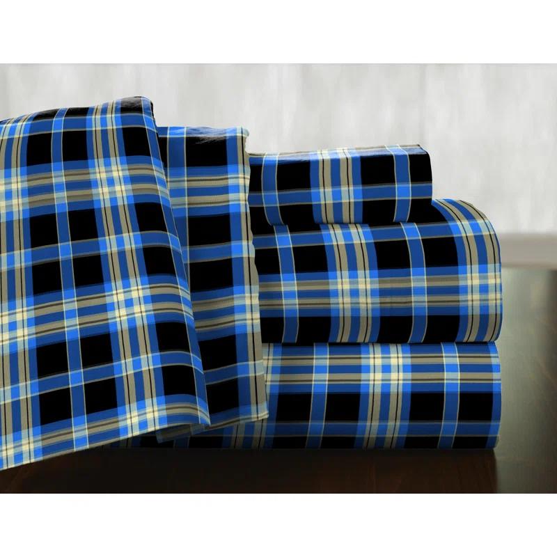 Pointehaven Ashby Flannel Plaid Duvet Cover