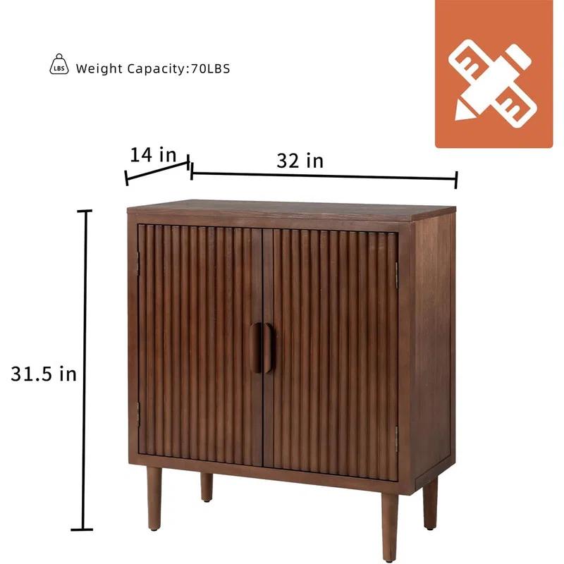 Accent Cabinet with 2 Doors and Adjustable Shelves