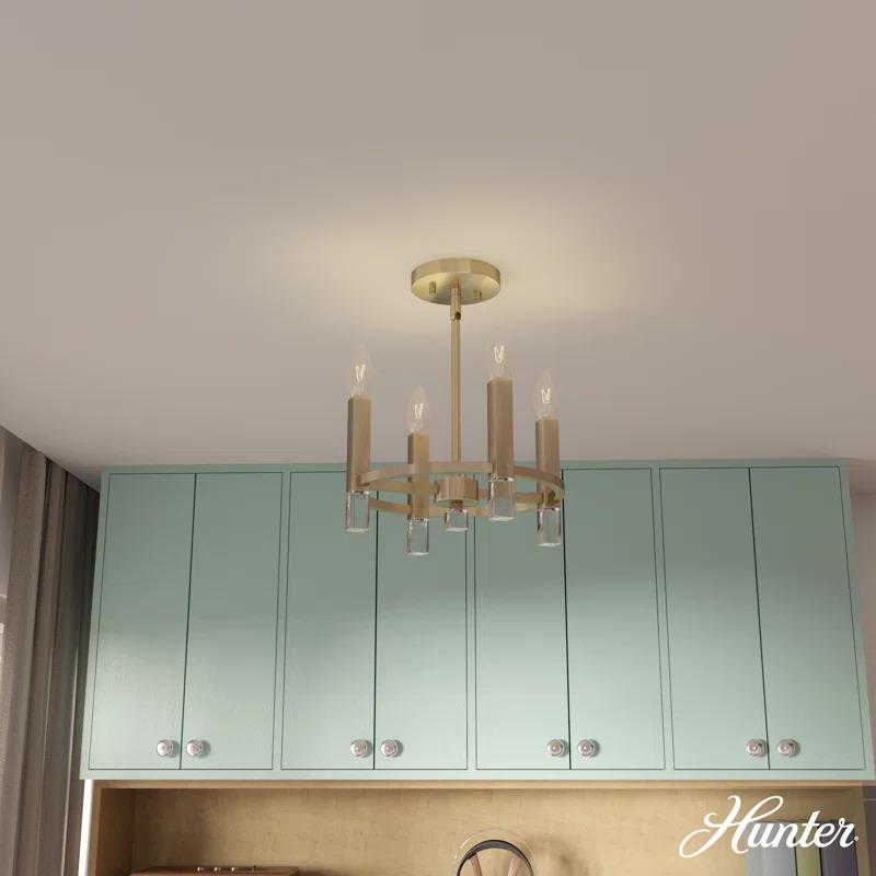Hunter Fan Hunter Sunjai 4 Light Semi-Flush Ceiling Light Fixture