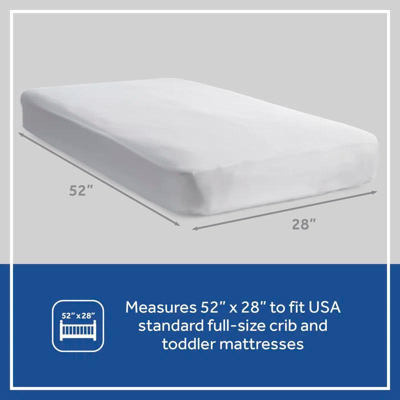 Sealy Baby Sealy Baby FreshFlow Breathable Waterproof Fitted Baby Crib Mattress Protector Pad, Crib Mattress Pad Topper, 52" x 28" - White