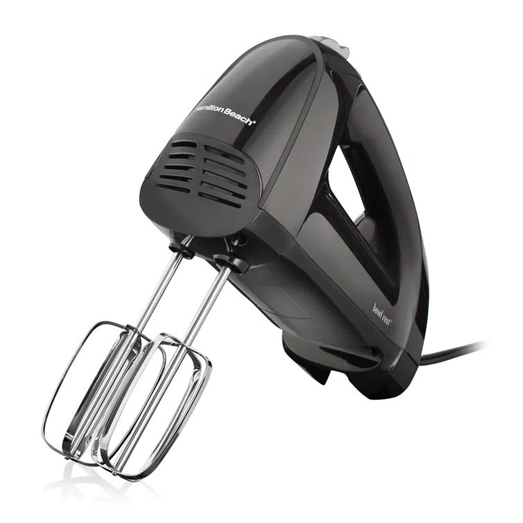 Hamilton Beach Hamilton Beach 6 Speed Hand Mixer With Quickburst, Includes Snap-On Storage Case And 3 Attachments, Black, 62690 62690F