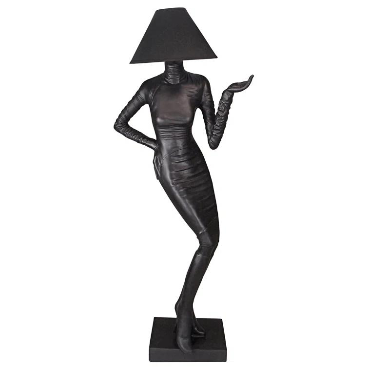 Design Toscano Mademoiselle 76'' Black Traditional Floor Lamp