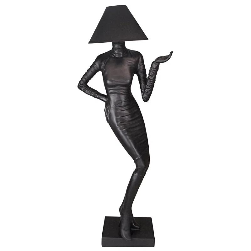 Design Toscano Mademoiselle 76'' Black Traditional Floor Lamp