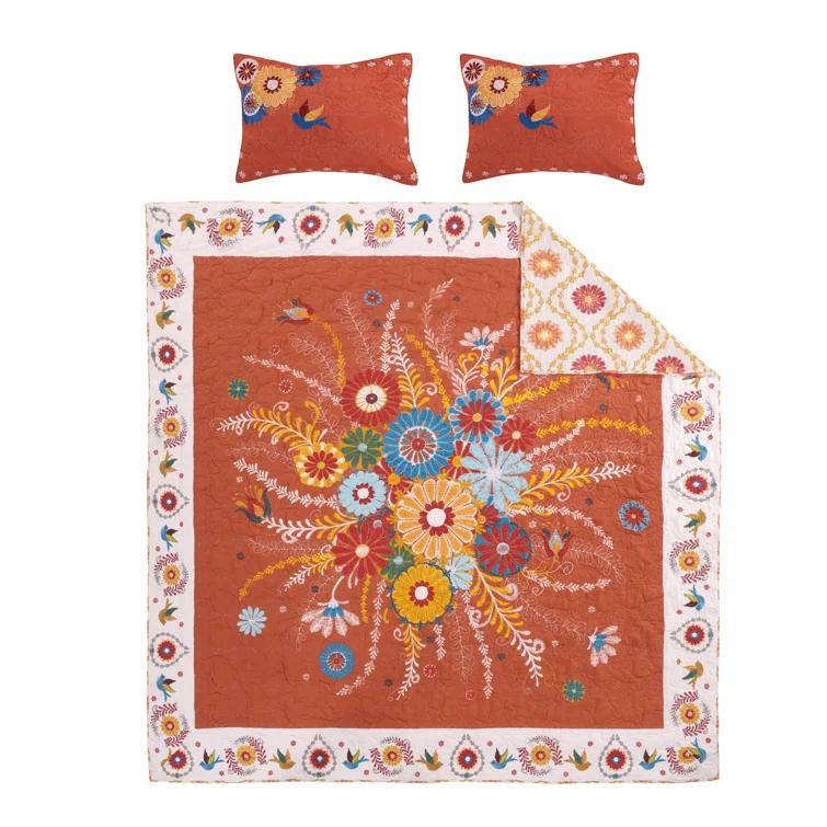 Barefoot Bungalow Topanga Floral Reversible Quilt Set