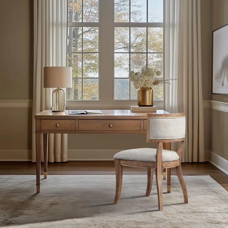 Madison Park Signature Marie Upholstered Split-Back Dining Chairs with Curved Wood Frame (Set of 2) (Set of 2)