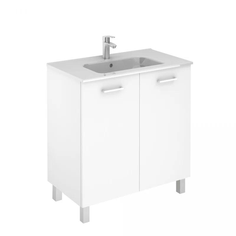 WS Bath Collections Logic 31.5'' Single Bathroom Vanity with Ceramic Top with Mirror