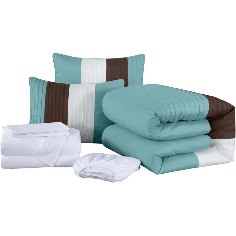 Chezmoi Collection Briar Microfiber Bed in a Bag Comforter Set