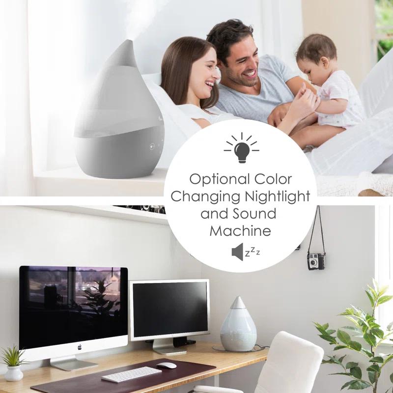 Crane USA Drop 2.0 , 4-in-1 Cool-Mist Humidifier with Aroma Tray & Sound Machine