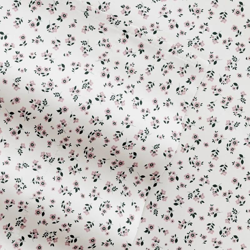 IEnjoy Home 4 Piece Sheet Set Patterned Microfiber Ultra Soft Bedding in Floral Dream