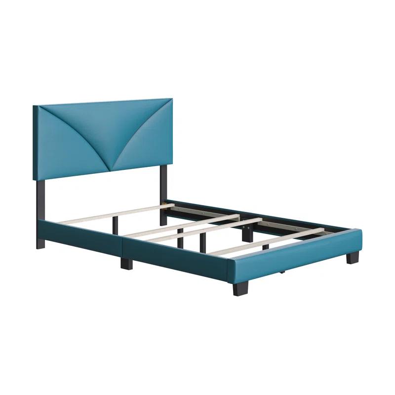 Boyd Sleep Boyd Sleep Cornerstone Upholstered Faux Leather Platform Bed, Adjustable Height Headboard, Box Spring Required