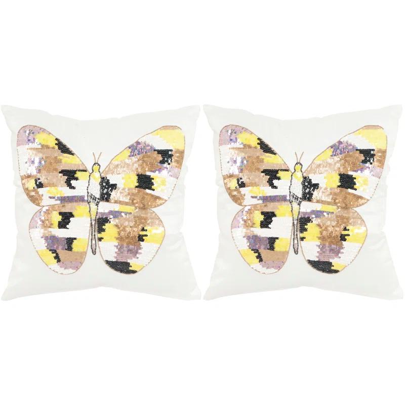 Safavieh Embroidered Feather Throw Pillow (Set of 2)