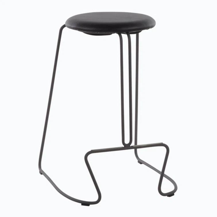 Upholstered Counter Stool with Metal Frame