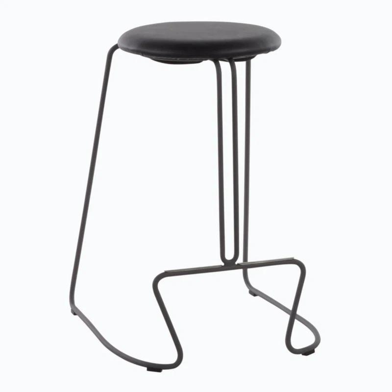 Upholstered Counter Stool with Metal Frame